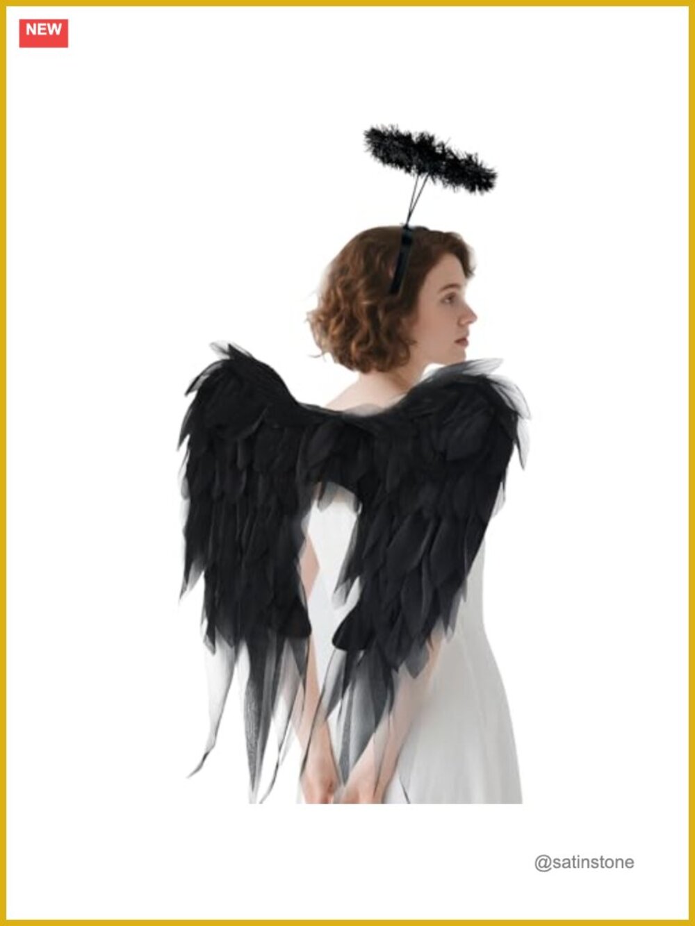 Chiffon Angel Wings and Halo Headband Set Gothic Fantasy Costume Accessories